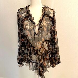Johnny Was Blouse  SZ L  Beautiful Silk